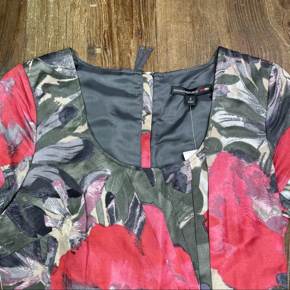 ✴️ New ~ Banana Republic Mad Men Begonia Cocktail Dress Size 2 - Picture 6 of 16